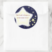 Sterren, blauw en geel ronde sticker (Tas)