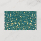 Sterren Blauwgroen bruiloft details Informatiekaartje (Achterkant)