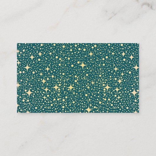 Sterren Blauwgroen bruiloft details Informatiekaartje (Achterkant)