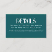 Sterren Blauwgroen bruiloft details Informatiekaartje (Voorkant)