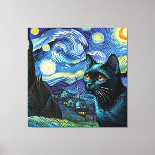 Sterren Bombay Kat Portret - Huisdier Portret Canvas Afdruk
