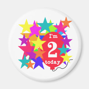 Sterren en ballon 2e verjaardag T-shirts en gesche Magneet