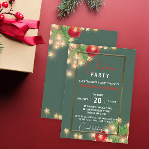 Sterren en Baubles Corporate Christmas Party Kaart