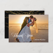 Sterren en Bokeh Lights Fotobruiloft Bedankkaart (Voorkant / Achterkant)