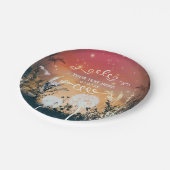 Sterren en bruiloft met gekantelde Red Evening Sky Papieren Bordje (Gekanteld)