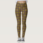 Sterren en cirkels in bruin en groen leggings (Voorkant)