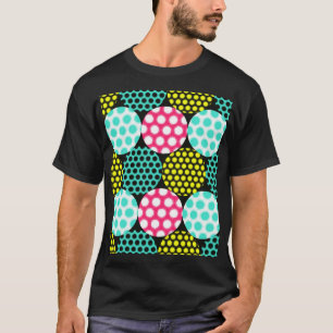 Sterren en cirkels, veelkleurige pop. t-shirt