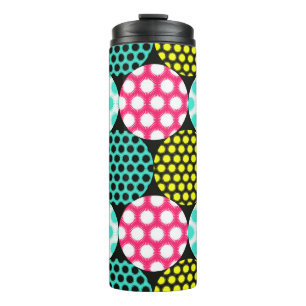 Sterren en cirkels, veelkleurige pop. thermosbeker