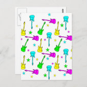 Sterren en gitaren briefkaart (Voorkant / Achterkant)