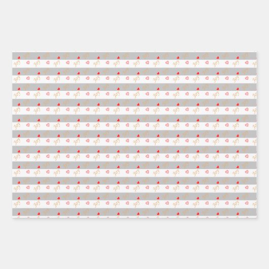 Sterren en hart op zilver, grijs en wit inpakpapier vel (Voorkant 2)