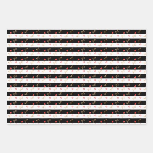 Sterren en hart op zwart en wit inpakpapier vel (Voorkant 2)