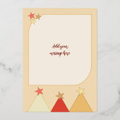 Sterren en kerstballen Kerstmis foto's bordeauxroo Folie Feestdagenkaart (Achterkant)