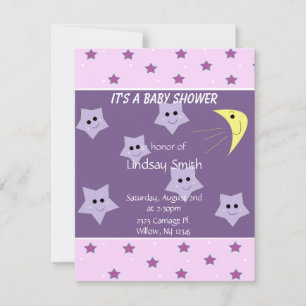 Sterren en Maan Baby Shower Uitnodiging