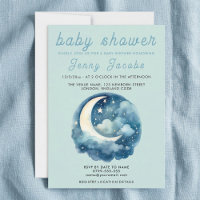 Sterren en maan dromerige baby shower uitnodiging