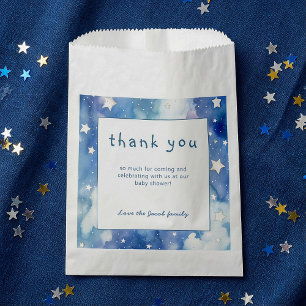 Sterren en nachtelijke hemel baby shower blauw dan bedankzakje