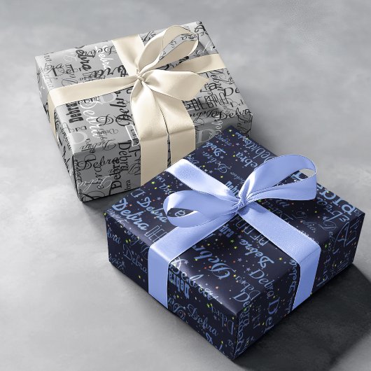 Sterren en namen . creëer uw eigen patroon cadeaupapier