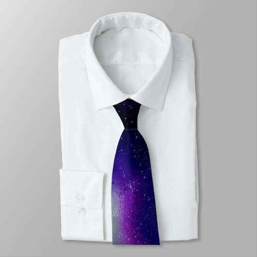 Sterren en Paarse Nebula Space Starfield Astro Stropdas (Gebonden)