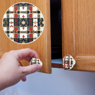 Sterren en Pijlen Plaid Keramische Knop