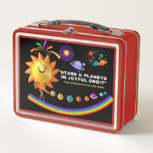 Sterren en planeten in vreugdevolle baan lunchbox (Voorkant)