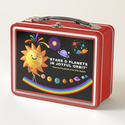 Sterren en planeten in vreugdevolle baan lunchbox (Voorkant)