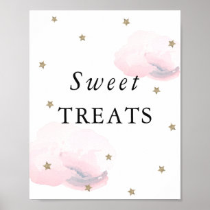 Sterren en roze wolken Baby shower Sweet Trets Sig Poster