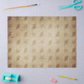  sterren en schalen op bruine ontkoppeling tissuepapier (Craft)