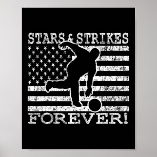 Sterren en stakingen voor altijd bowlen Amerikaans Poster