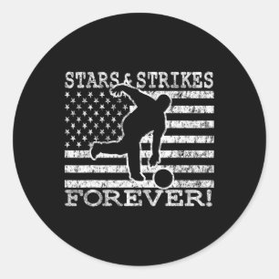 Sterren en stakingen voor altijd bowlen Amerikaans Ronde Sticker