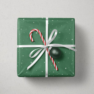 Sterren en stippen groen wit leuk kerst cadeaupapier