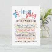 Sterren en strepen 4 juli achtertuin BBQ Kaart (Staand voorkant)