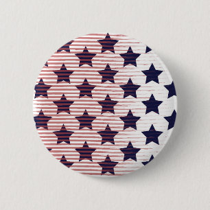 Sterren en strepen 4 juli Amerika Ronde Button 5,7 Cm