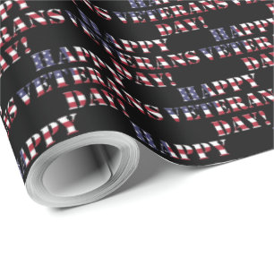 Sterren en strepen Amerikaanse Happy Veterans Day Cadeaupapier