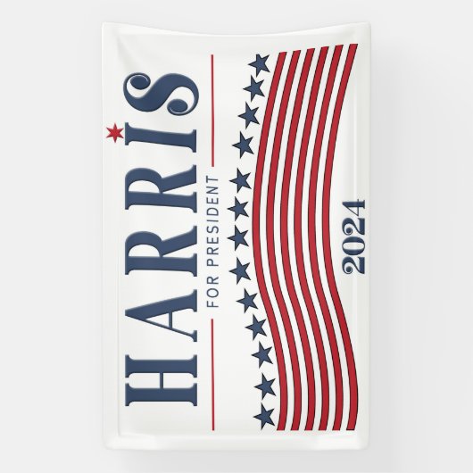 Sterren en strepen Harris voor President 2024 Spandoek (Verticaal)