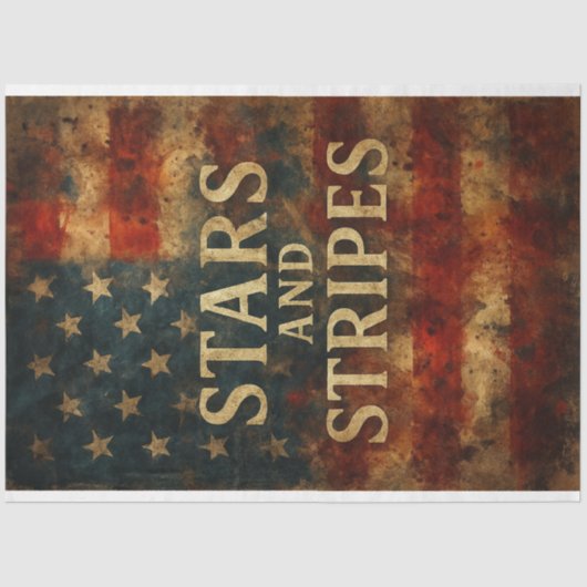 Sterren en strepen in Distress Decoupage Papier (Voorkant)