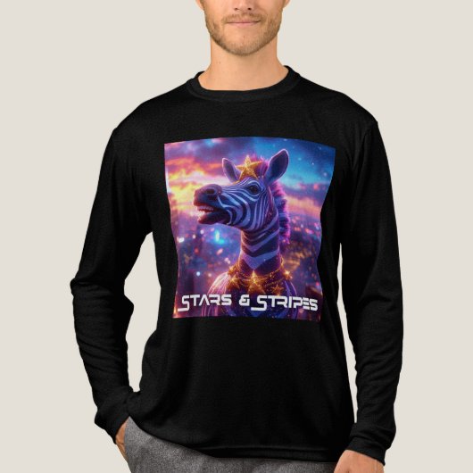 Sterren en strepen met Zebra Zanzibar - Tri-Blend Shirt (Voorkant volledig)