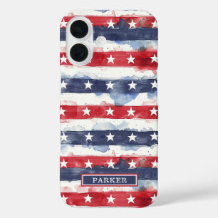 Sterren en Strepen Monogram iPhone 16 Hoesje
