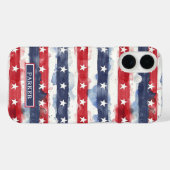 Sterren en Strepen Monogram Case-Mate iPhone Case (Achterkant (horizontaal))