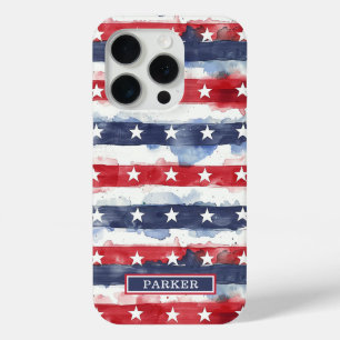 Sterren en Strepen Monogram iPhone 15 Pro Case