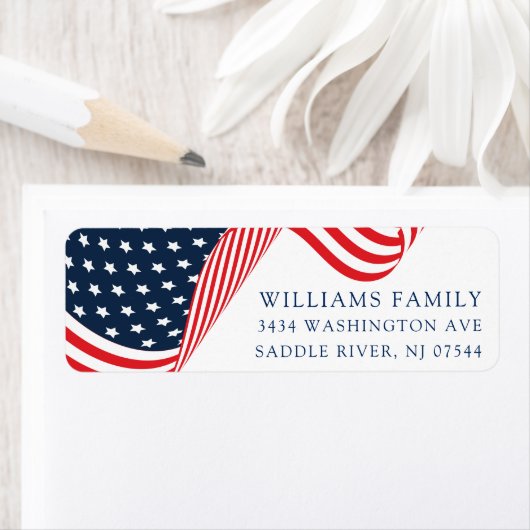 Sterren en strepen Patriottische retour adreslabel Etiket (Insitu)