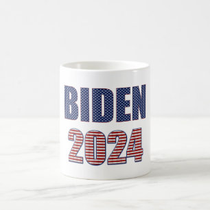 Sterren en strepen Typografie Biden 2024 Koffiemok