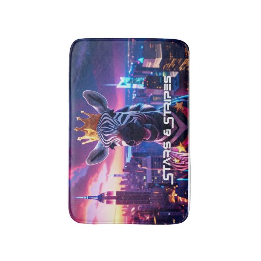 Sterren en strepen Zebra Zanzibar Badmat (Voorkant Verticaal)