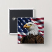 Sterren en Stripes Eagle Vierkante Button 5,1 Cm (Voorkant /achterkant)