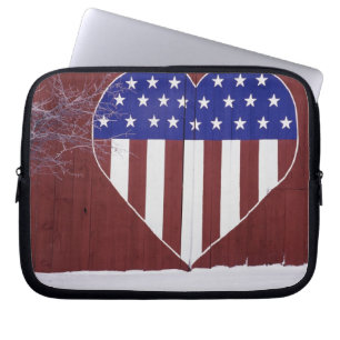 Sterren en stripes, in de vorm van hart laptop sleeve