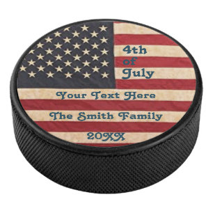 sterren en stripes met Amerikaanse vlag Hockey Puck