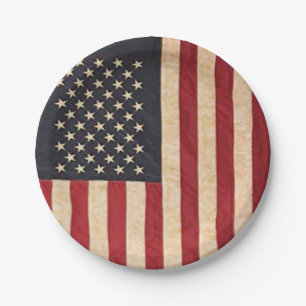  sterren en stripes met Amerikaanse vlag Papieren Bordje