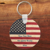 sterren en stripes met Amerikaanse vlag Sleutelhanger (Voorkant)