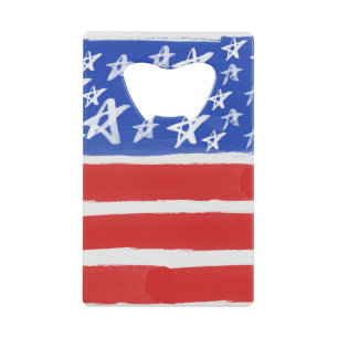 Sterren en Stripes, patriottisch, 4 juli Kredietkaart Flessenopener