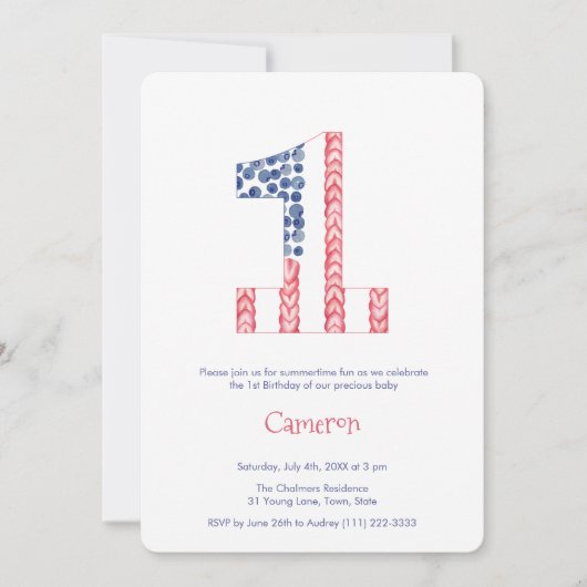 Sterren en stripes Unisex zomer 1e verjaardag Kaart (Voorkant)