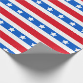 Sterren en strips | Rood wit blauw Cadeaupapier (Hoek)