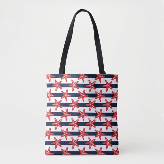 Sterren en strips tote bag (Voorkant)